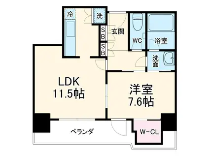 朝日プラザアルティマタワーズ(1LDK/5階)の間取り写真