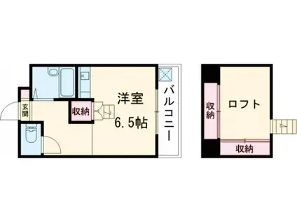 ヴィラサービーナ花園(1K/1階)の間取り写真