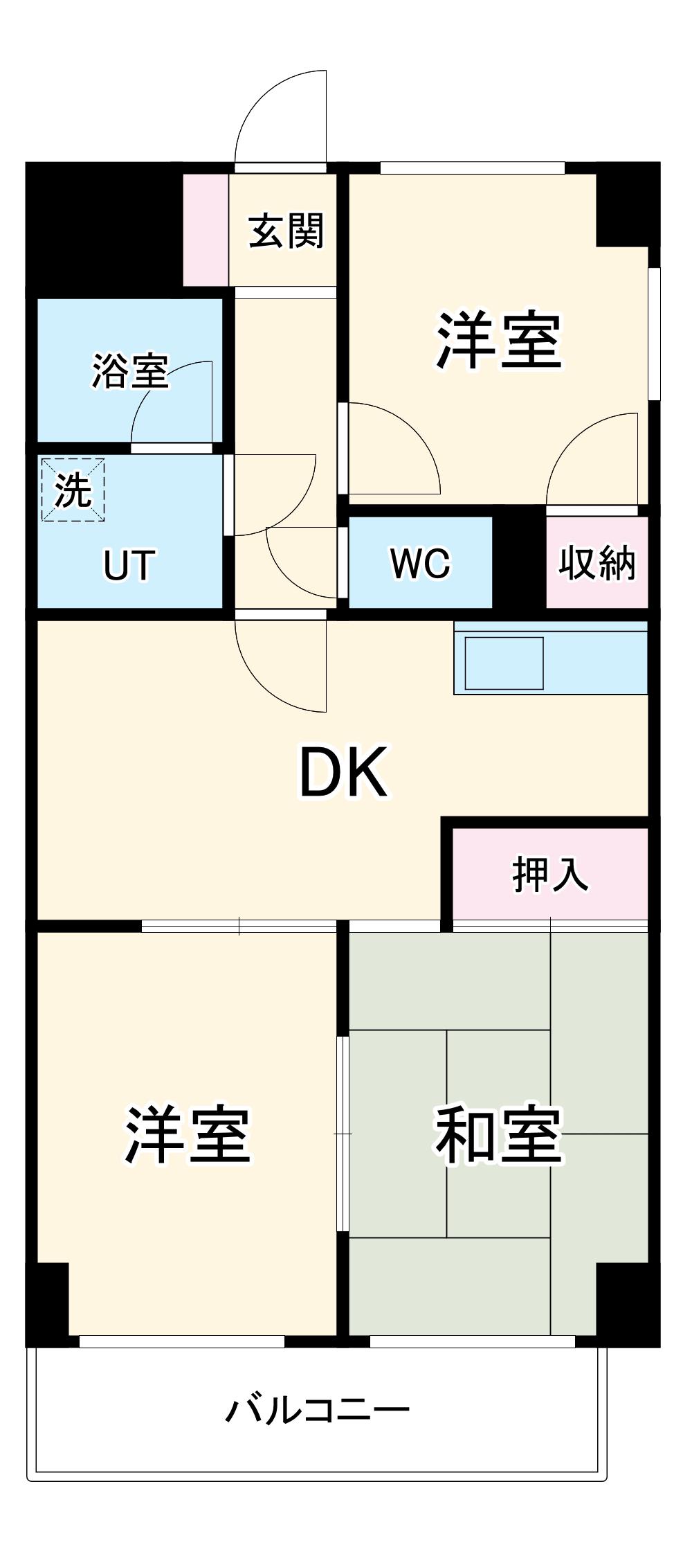 メゾン豊年(3DK/3階)の間取り写真