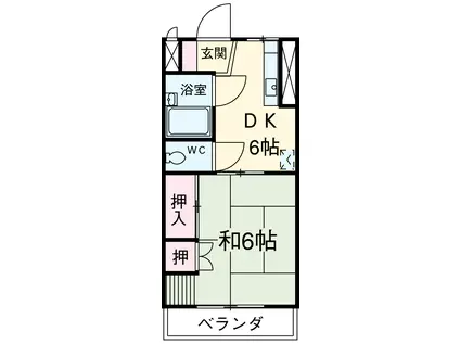 コーポみずほ(1DK/1階)の間取り写真