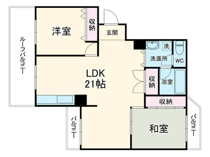 ハイツ丸栄(2LDK/5階)の間取り写真