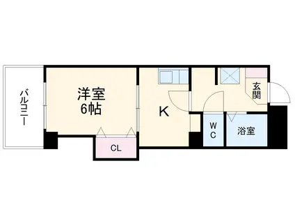 ハイツウエノ 2ND(1K/6階)の間取り写真