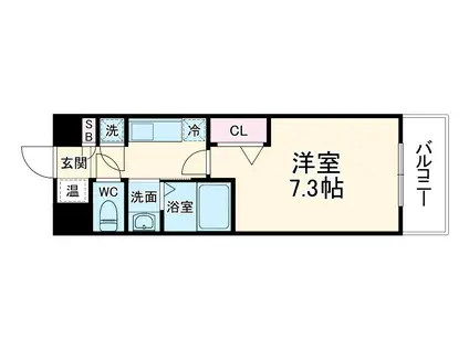 パークフラッツ緑地公園(1K/3階)の間取り写真