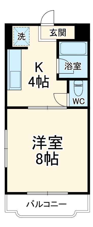 ジェイメゾン(1DK/2階)の間取り写真