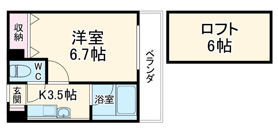 メゾン太子橋(1K/4階)の間取り写真