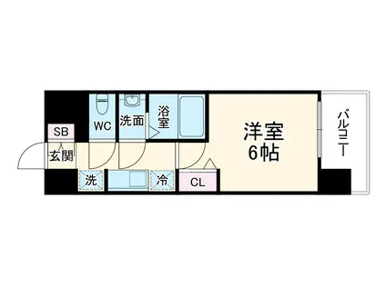 レジュールアッシュ都島BREEZE(1K/7階)の間取り写真