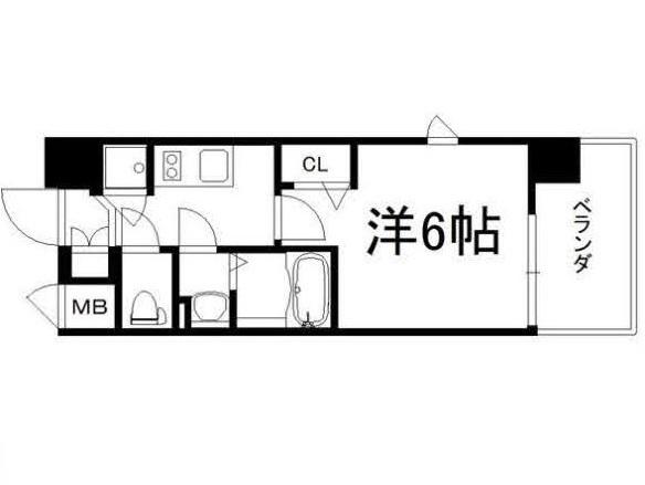 レジュールアッシュ都島BREEZE(1K/5階)の間取り写真