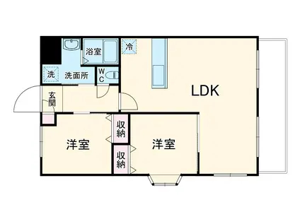 エアーズロック(2LDK/2階)の間取り写真