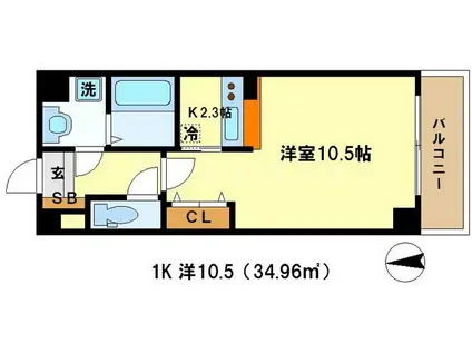 アリュール御池(1K/2階)の間取り写真