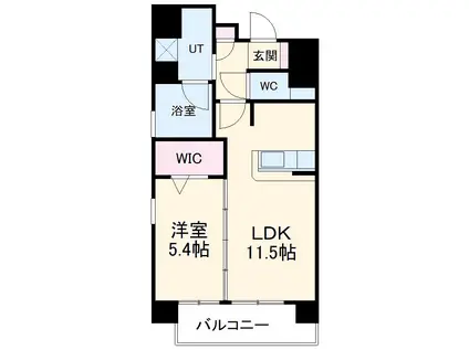アグレアーブル(1LDK/3階)の間取り写真