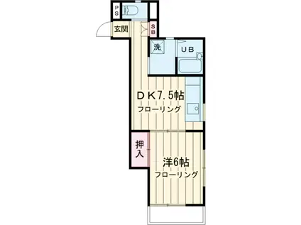 サンハイツ所沢(1DK/2階)の間取り写真