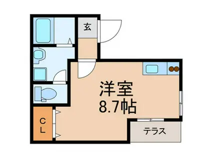 ETERNAL KNOT Ⅱ(ワンルーム/1階)の間取り写真