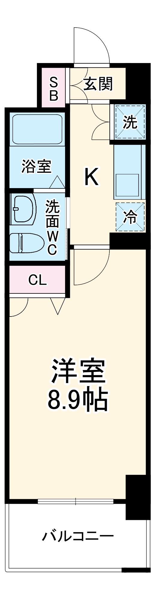 レスデンス京橋スクエア(1K/13階)の間取り写真