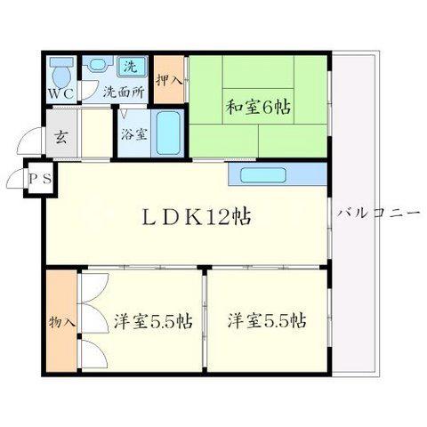 メゾン・ド・アルジャン(3LDK/5階)の間取り写真