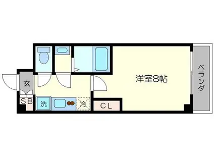 アドバンス京都烏丸グルーブ(1K/4階)の間取り写真