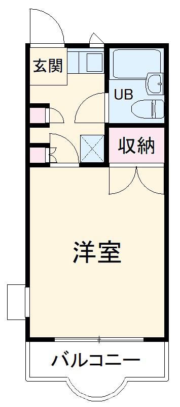 ヒラクンハイツⅡ号館(ワンルーム/2階)の間取り写真