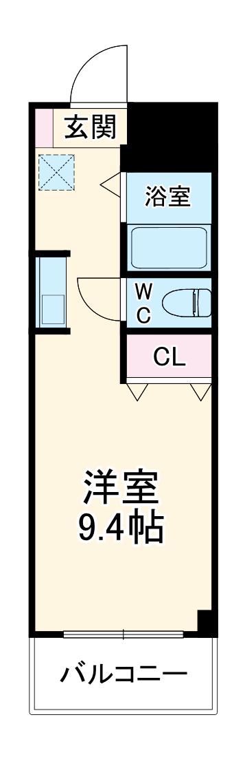 堤ハイツ(ワンルーム/3階)の間取り写真