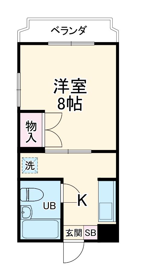 ビューラータカノ(1DK/3階)の間取り写真