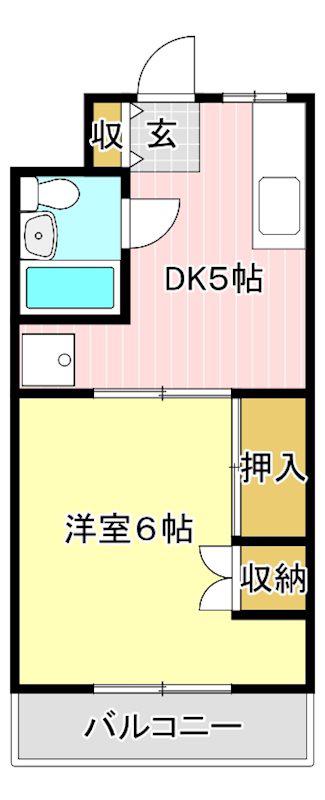 ハイツサンローズ(1DK/1階)の間取り写真
