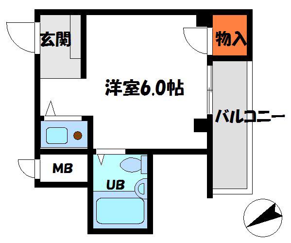 ラフォーレJ(ワンルーム/4階)の間取り写真