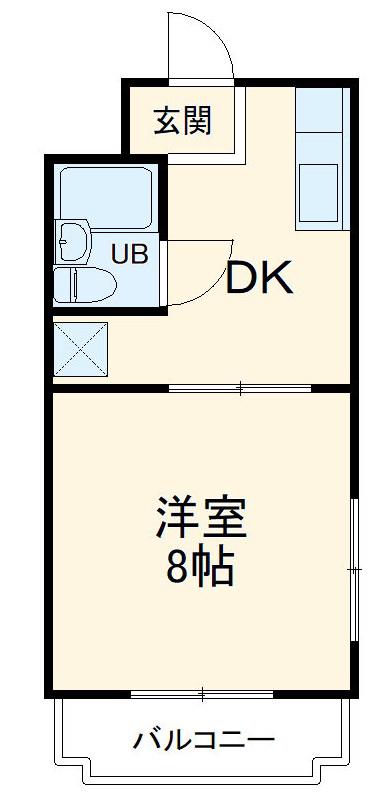 グランドゥールⅡ(1DK/4階)の間取り写真