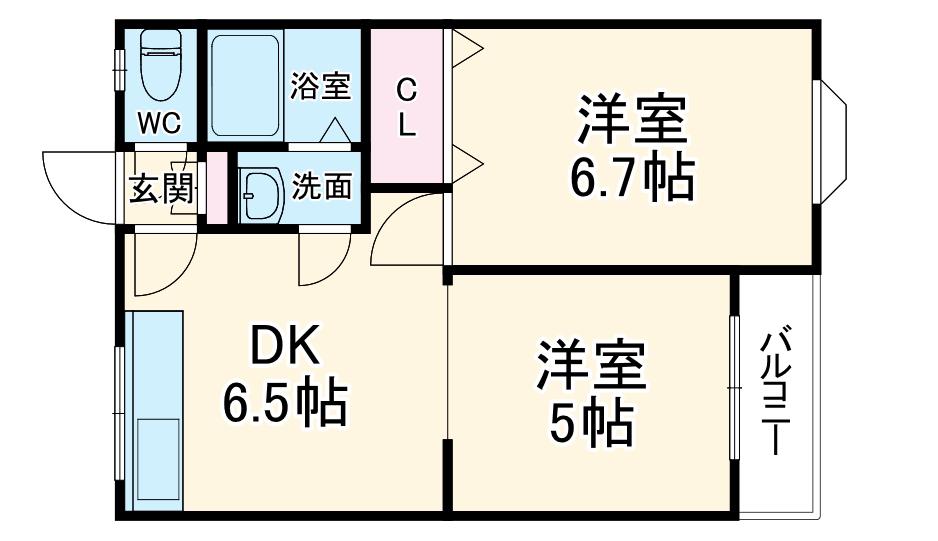 大丸マンション(2DK/2階)の間取り写真