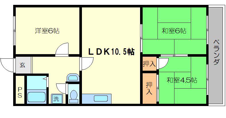 紀之国屋ビル(3DK/4階)の間取り写真
