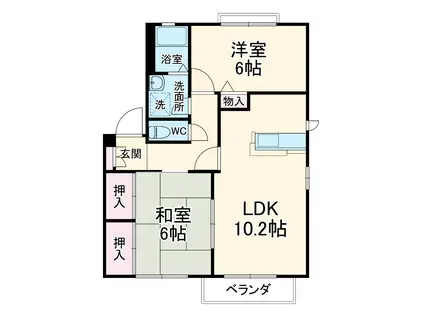 アネックス緑丘Ⅲ(2LDK/2階)の間取り写真