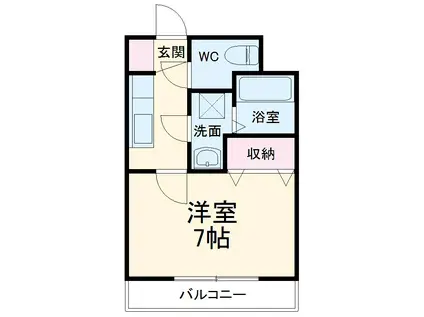ジュネス半田Ⅰ(1K/3階)の間取り写真