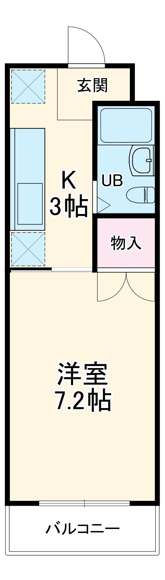 ラフォーレ半田(1K/2階)の間取り写真