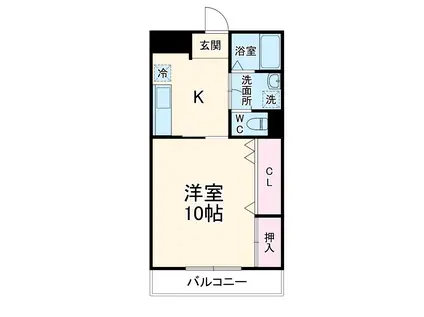 ウィンディア(1K/1階)の間取り写真