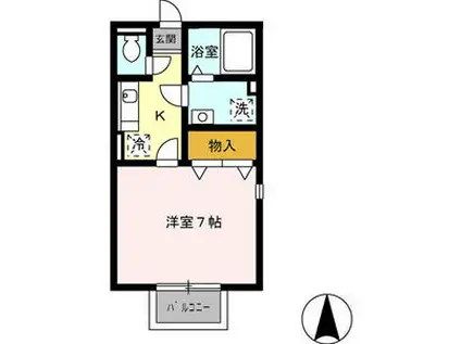 4CABINS(1K/2階)の間取り写真