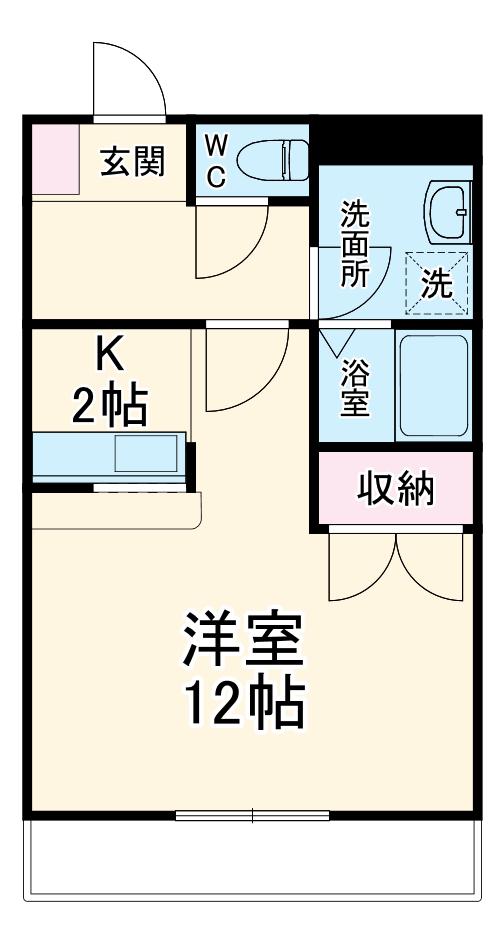 アメニティ冨士見(1K/1階)の間取り写真