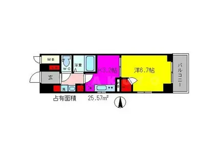 エステムプラザ京都烏丸五条(1K/8階)の間取り写真