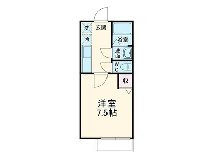 フラッティ四条大宮Ⅱ(1K/2階)の間取り写真