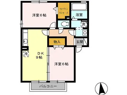 カルム ファミュ(2DK/2階)の間取り写真