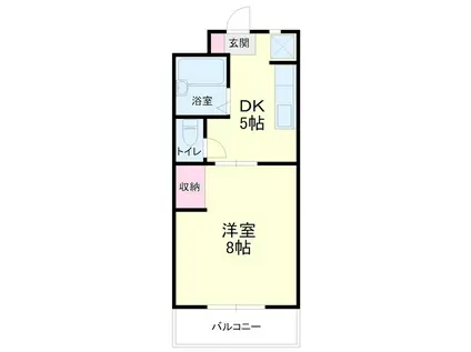 コンフォール(1DK/1階)の間取り写真