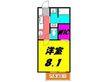 アクシズB(1K/2階)の間取り写真