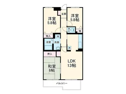 エムズ・アーク(3LDK/1階)の間取り写真