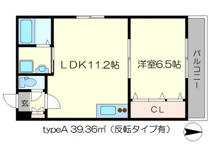 A-MON西院MANJUJI(1LDK/3階)の間取り写真