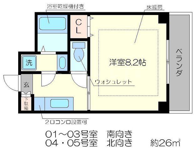 ミレニアム公和Ⅲ(1K/10階)の間取り写真
