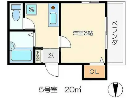 グレースTOMIMORI(1K/2階)の間取り写真