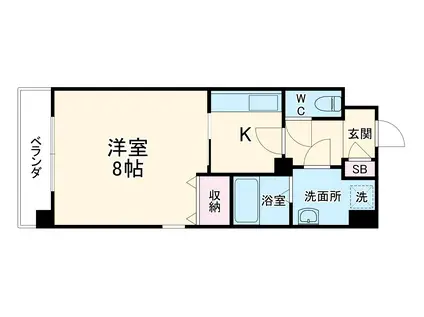 グラシアス(1K/2階)の間取り写真