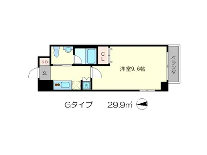 クリスタルグランツ京都高辻(1K/4階)の間取り写真