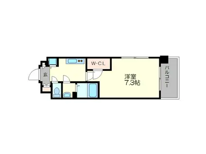 アスヴェル京都壬生ウエスト(1K/3階)の間取り写真