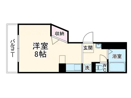 クレーデル四条(1K/3階)の間取り写真