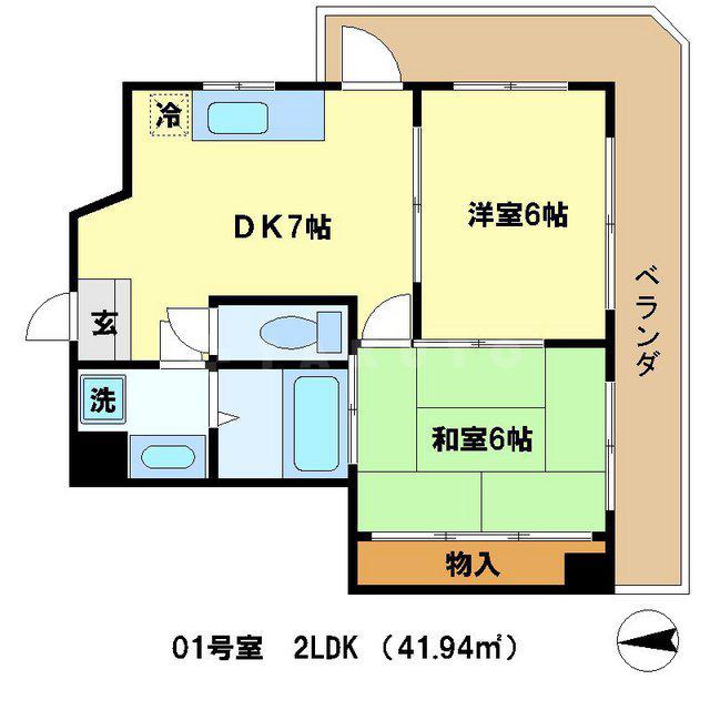 セノータ(2DK/7階)の間取り写真