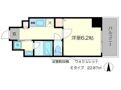 アスヴェル京都西七条(1K/9階)の間取り写真