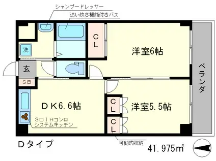 THE MANOR HOUSE西院(2DK/2階)の間取り写真