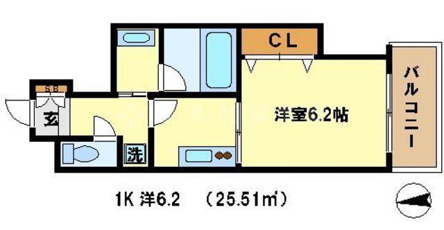 ブローニュ姉小路(1K/6階)の間取り写真